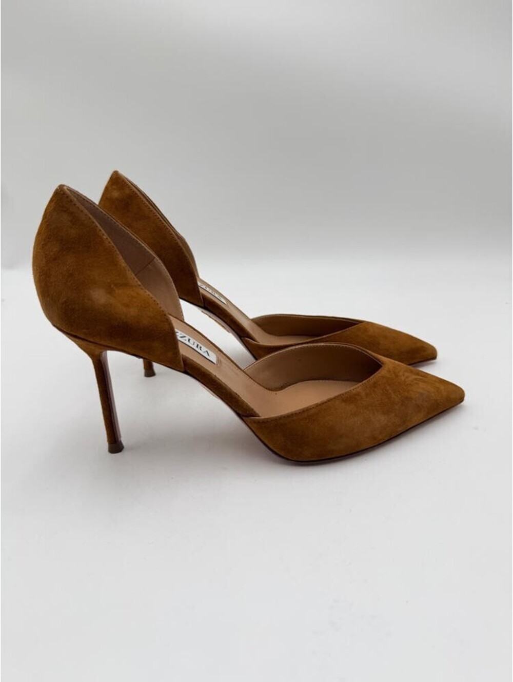 Aquazzura Women’s Uptown Suede Pumps Brown Size 37.5